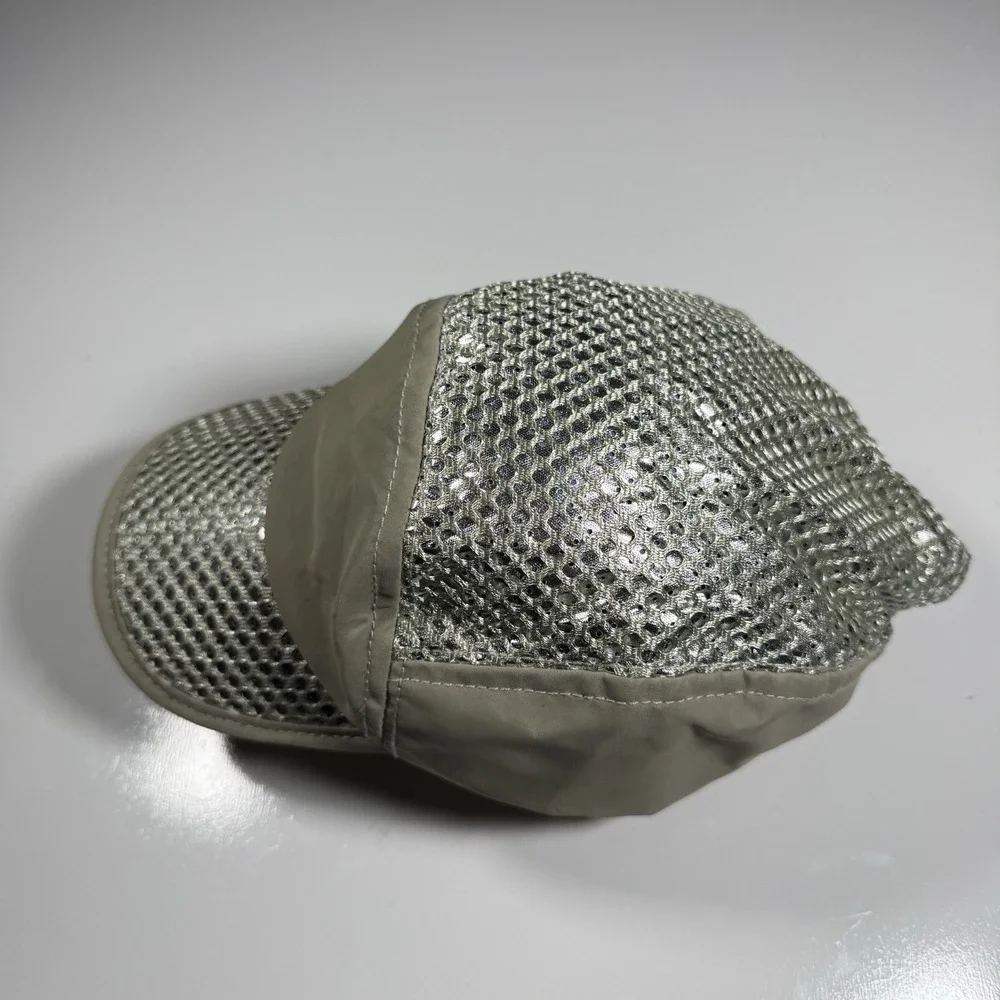 Beige Silver Evaporative Hydro-Cooling Cap Reflective Mesh UV Sun Protection Hat